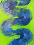Blue Brush on Green, 2024