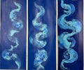 Blue Swirl Triptych