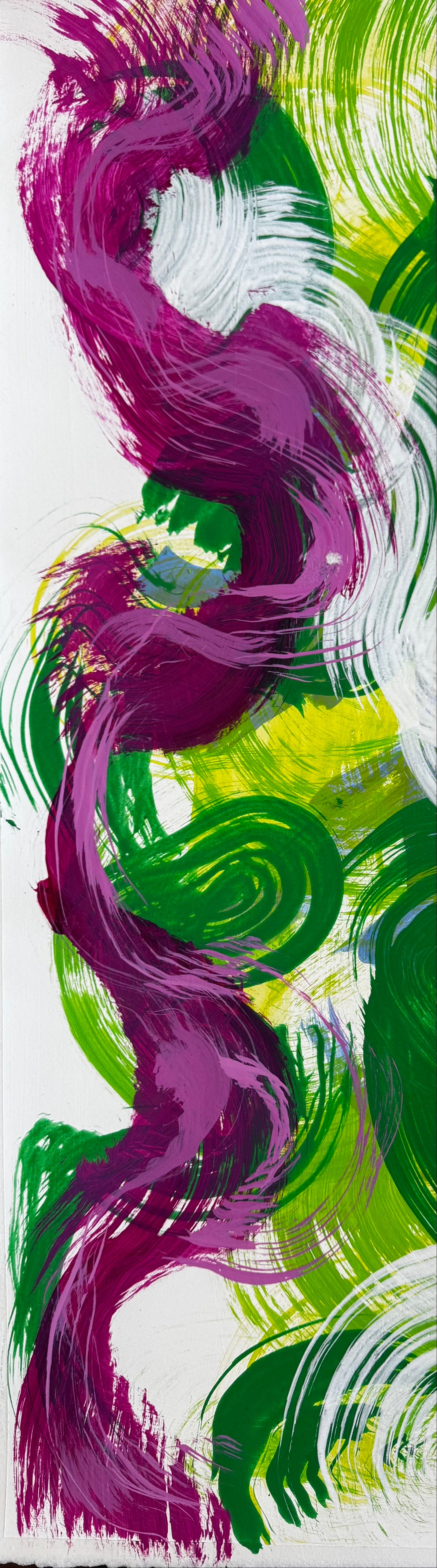 Green, Pink Brush 2, 2025