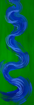 Blue Brush on Green. 2025